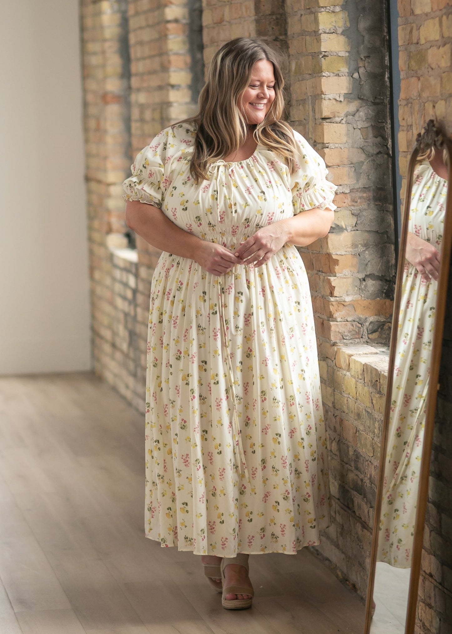Celine Puff Sleeve Floral Maxi Dress