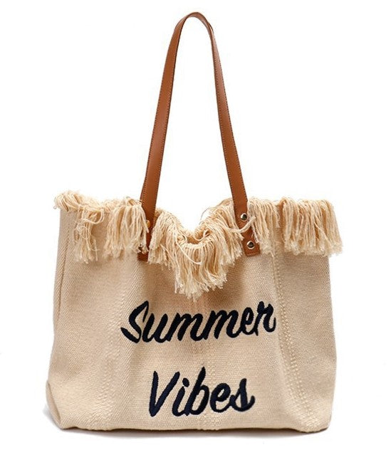 Bohemian canvas woven tote bag