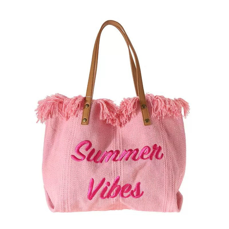 Bohemian canvas woven tote bag