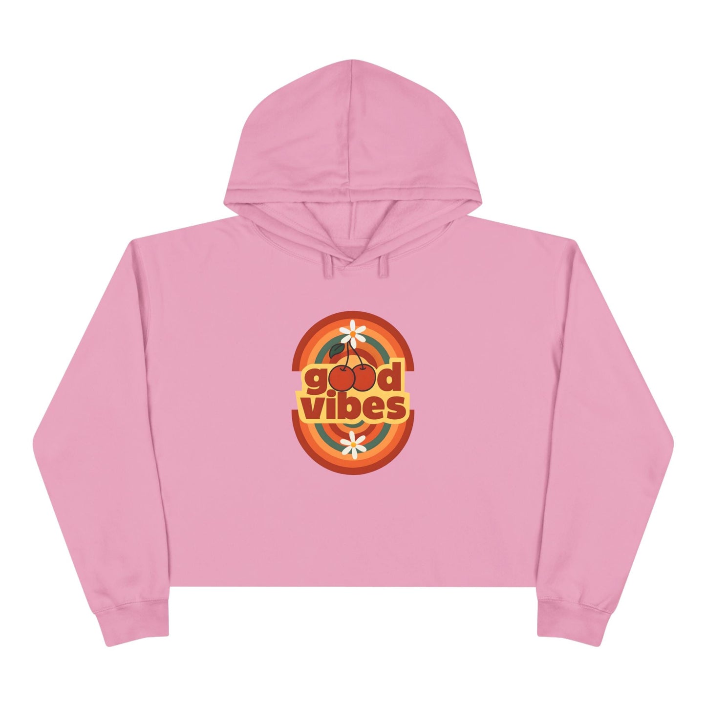 Good Vibes Crop Hoodie - Boho Festival Fashion for Women