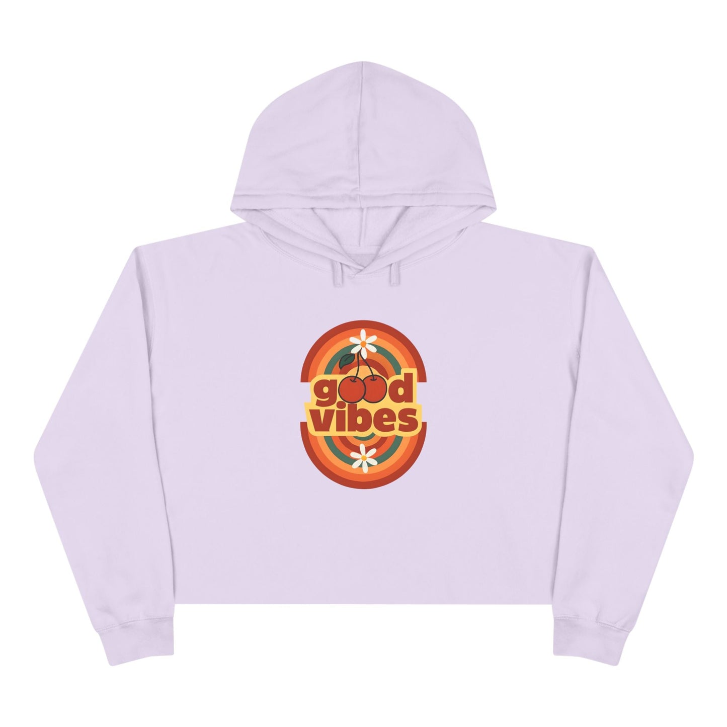 Good Vibes Crop Hoodie - Boho Festival Fashion for Women