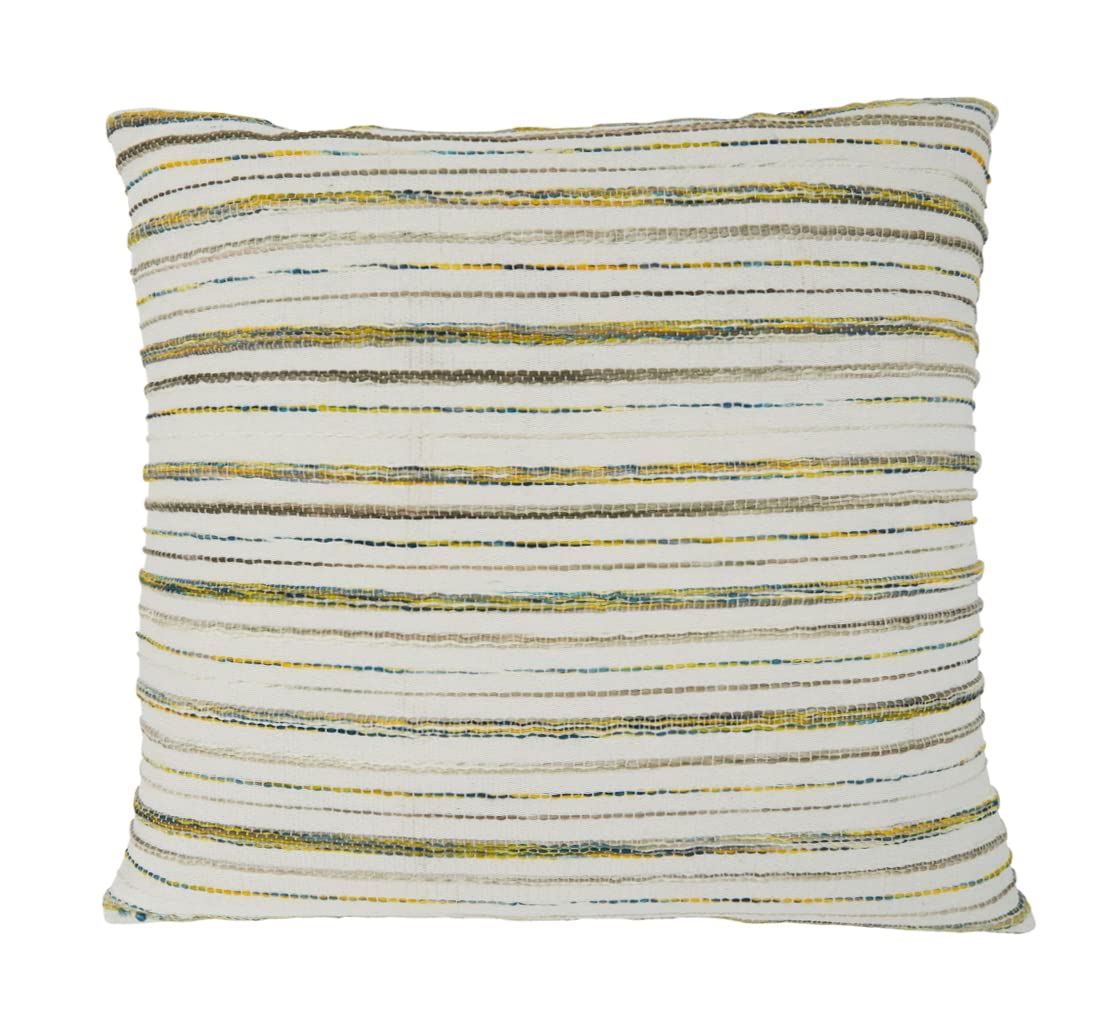 Fennco Styles Boho Fringe Striped Decorative Throw Pillow 16" W x 24" L - Natural Cushion for Home, Couch, Living Room, Bedroom, Office and Holiday Décor