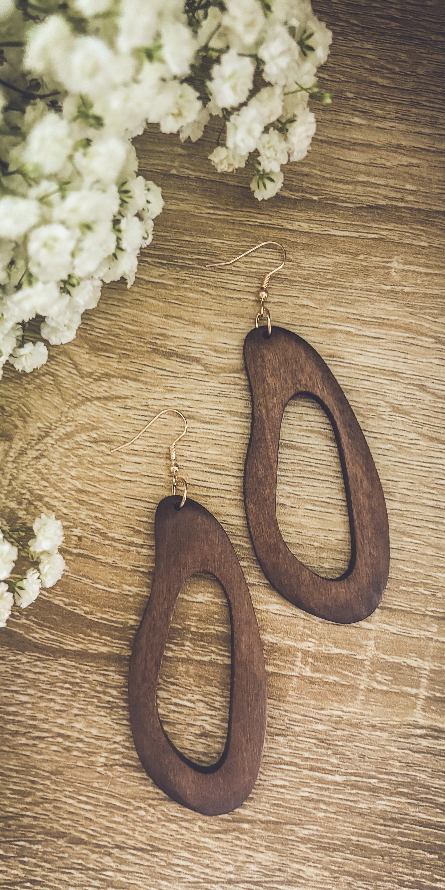 Beautiful Boho Wood Drop Earrings