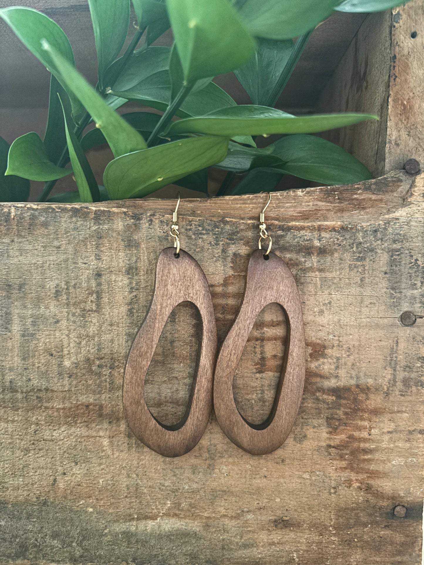 Beautiful Boho Wood Drop Earrings