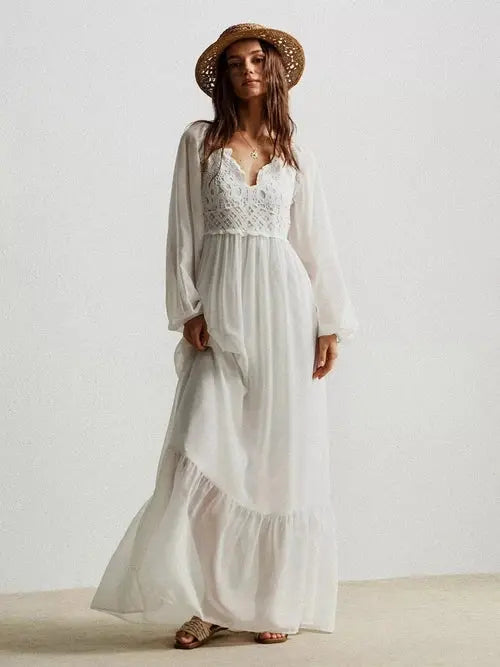 Women's Crochet Lace Maxi Dress | Boho, Elegant | Effortless Summer Style