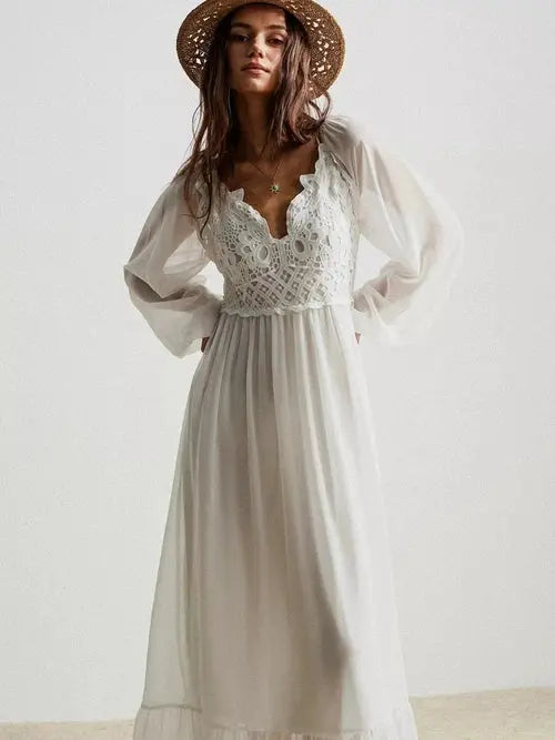 Women's Crochet Lace Maxi Dress | Boho, Elegant | Effortless Summer Style