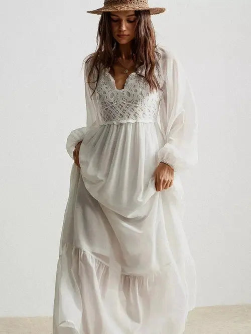 Women's Crochet Lace Maxi Dress | Boho, Elegant | Effortless Summer Style