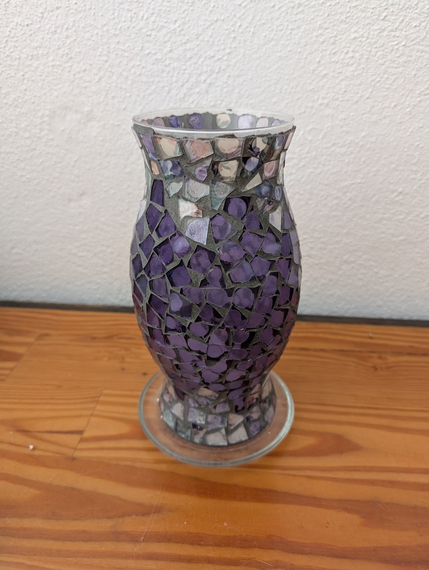 Purple Mosaic Vase from Unknown -  Home Decor (Glass, Grout Vase, Bohemian, Eclectic, Purple, Iridescent)