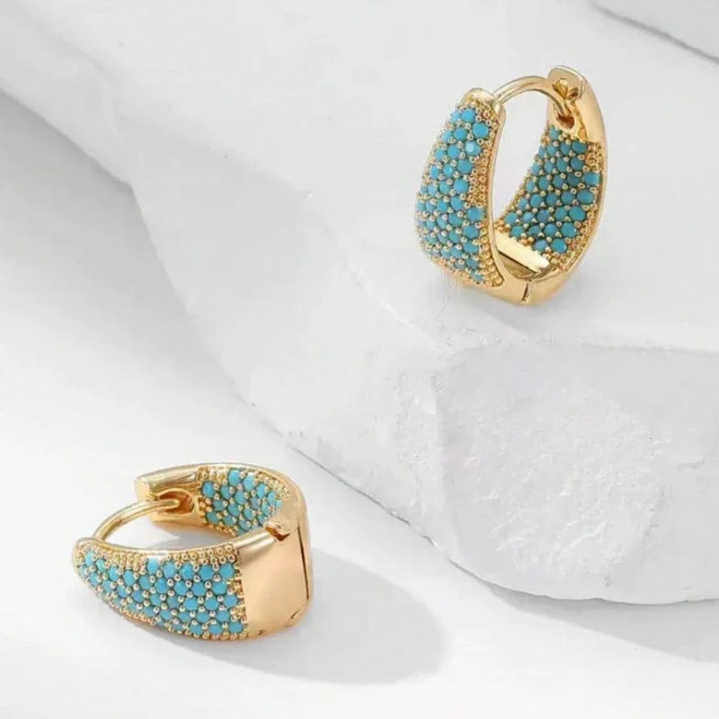 Women's Earrings Bohemian Style Clip Earrings Copper Synthetic Turquoise Earrings Party Wedding Mother's Day Accessories