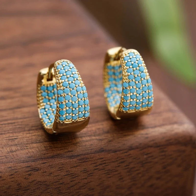 Women's Earrings Bohemian Style Clip Earrings Copper Synthetic Turquoise Earrings Party Wedding Mother's Day Accessories